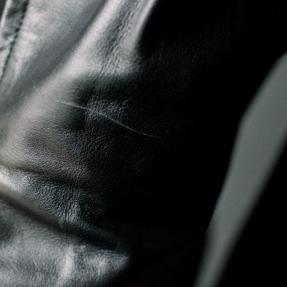 Vintage 90's Black Leather Moto Zip Up Vest - Women's Size Medium Petite - Picture 5 of 12